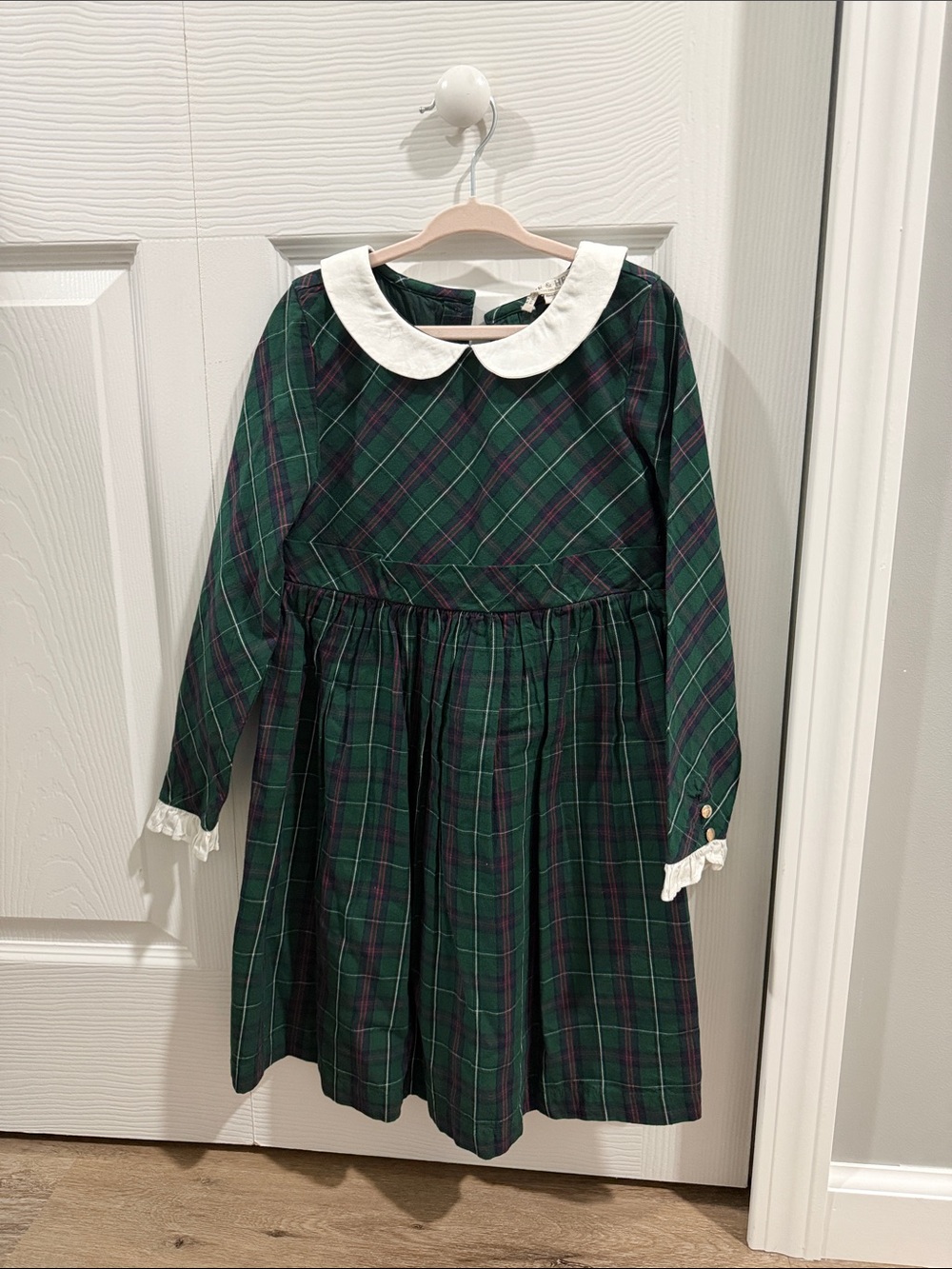 Hope & Henry Green Tartan Plaid Holiday Dress Girls Size 6